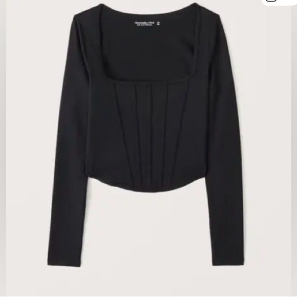 Abercrombie & Fitch Tops - Abercrombie & Fitch Black Long Sleeve Corset Top